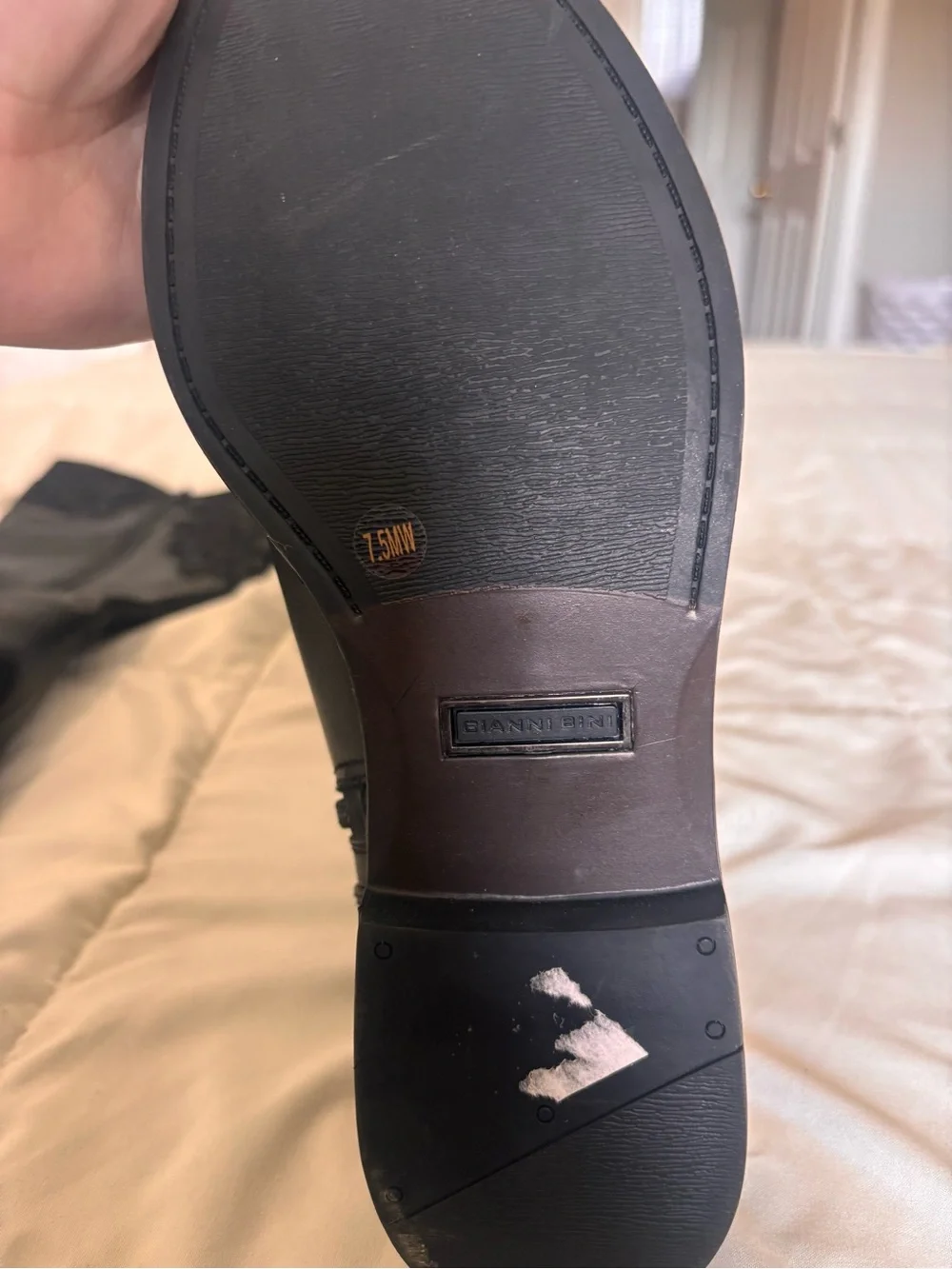 Gianni Bini Women's Black leather  Tall Embroidered Riding Boots
